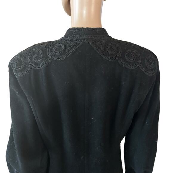 VTG Brenner Bros New York black embroidered 40’s wool swing fit and flare coat - Picture 8 of 16